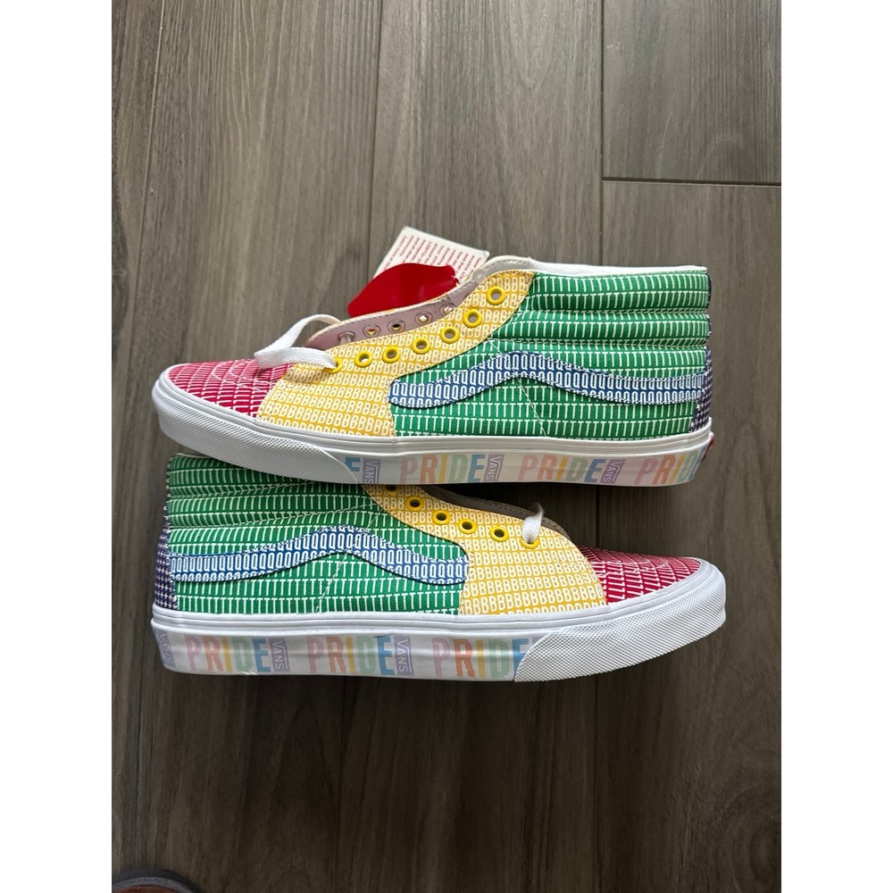 VANS Men's Classic Sk8-Mid PRIDE LGBTQ+ Rainbow Canvas 11.5